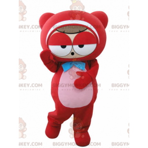 Costume de mascotte BIGGYMONKEY™ de bonhomme rouge de nounours