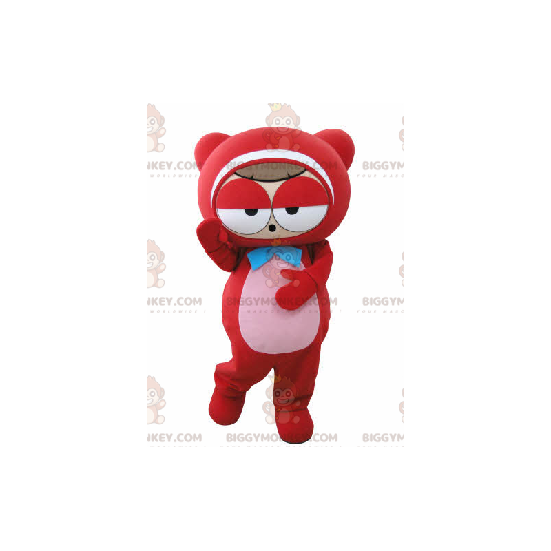 Πολύ αστεία στολή μασκότ με κόκκινο αρκουδάκι BIGGYMONKEY™ -