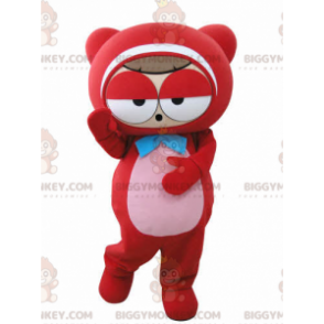 Costume de mascotte BIGGYMONKEY™ de bonhomme rouge de nounours