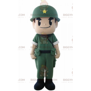 Costume de mascotte BIGGYMONKEY™ de soldat de militaire avec un