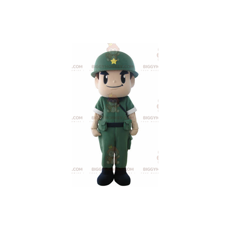 Traje de mascote de soldado militar BIGGYMONKEY™ com uniforme e