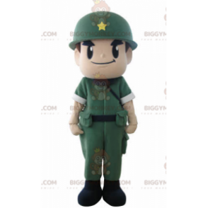 Disfraz de mascota de soldado militar BIGGYMONKEY™ con uniforme