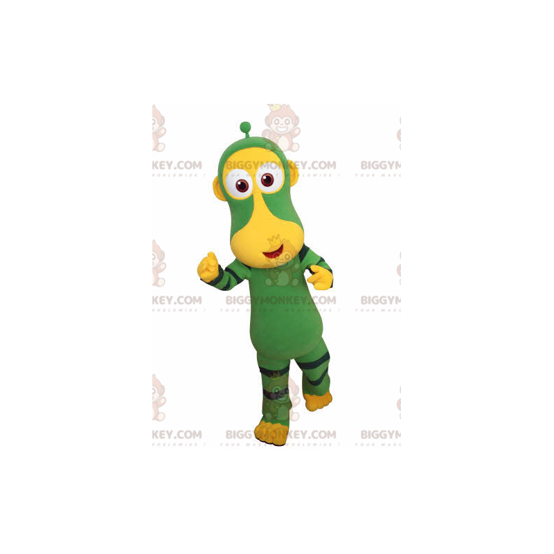 Costume mascotte scimmia BIGGYMONKEY™ verde e giallo. Costume