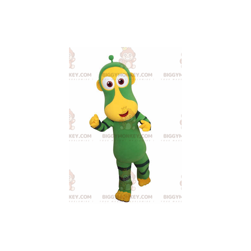 Green and Yellow Monkey BIGGYMONKEY™ Mascot Costume. Futuristic