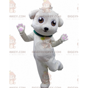 Mjuk och söt vit hund BIGGYMONKEY™ maskotdräkt - BiggyMonkey