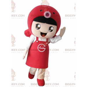 BIGGYMONKEY™-mascottekostuum voor meisjes met schort en vis -