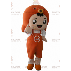 Boy BIGGYMONKEY™ Mascot Costume with Apron and Fish –