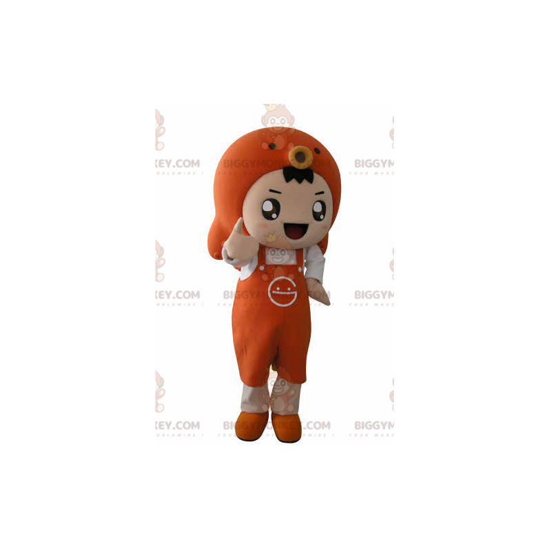 Boy BIGGYMONKEY™ Mascot Costume with Apron and Fish –