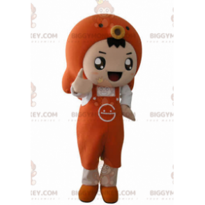 Boy BIGGYMONKEY™ Mascot Costume with Apron and Fish -