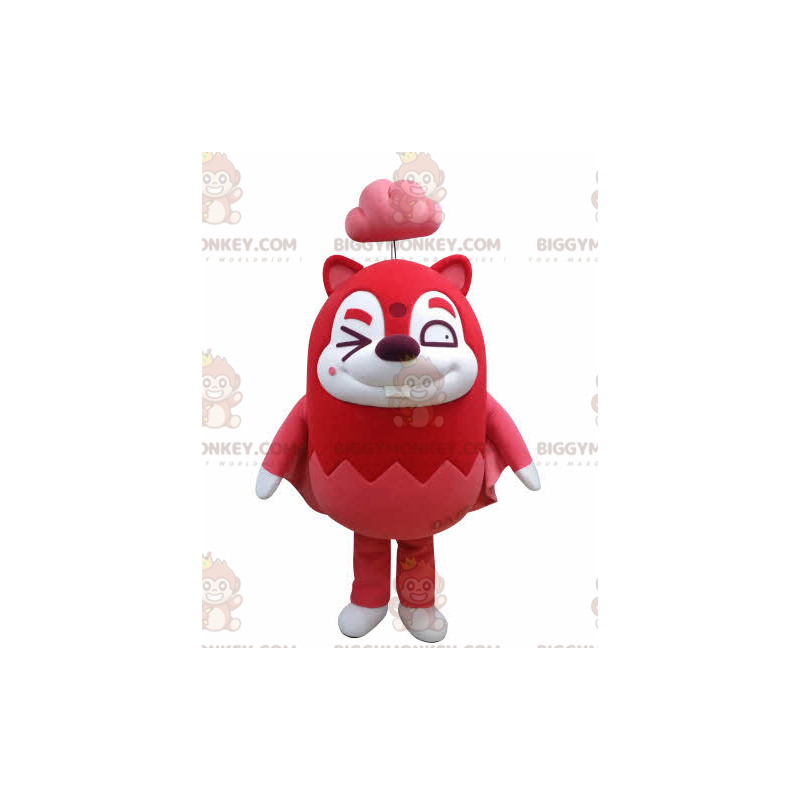 BIGGYMONKEY™ Mascot Costume Red and White Flying Squirrel with