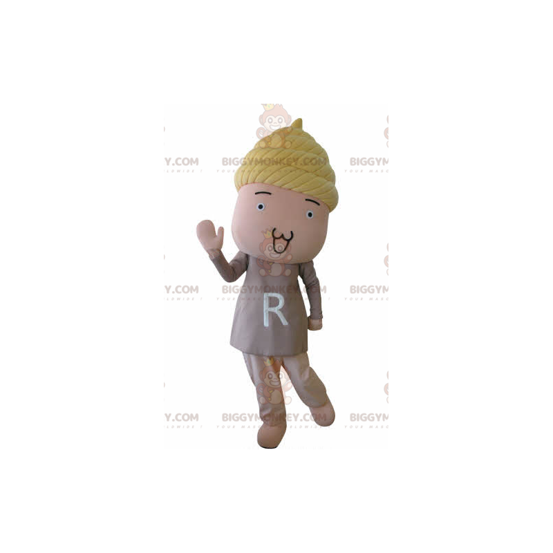 BIGGYMONKEY™ Mascot Costume Doll Snowman with Blonde Hair –