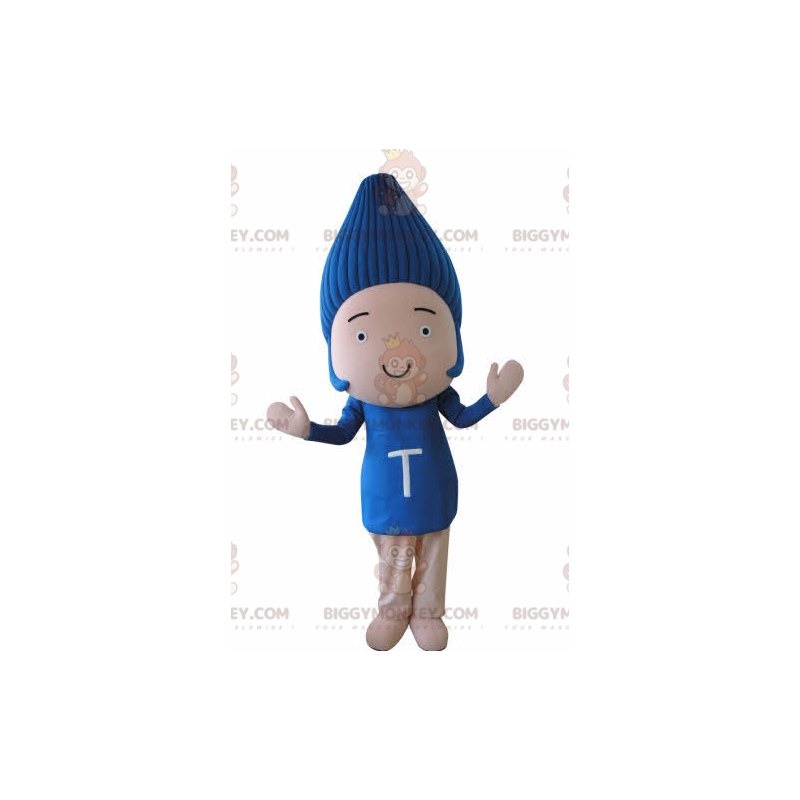 BIGGYMONKEY™ Costume da mascotte capelli blu uomo divertente -
