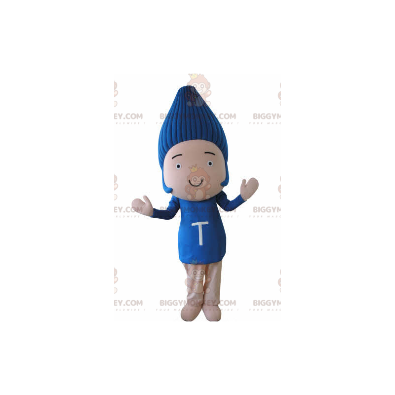 BIGGYMONKEY™ Funny Man Blue Hair Mascot Costume –