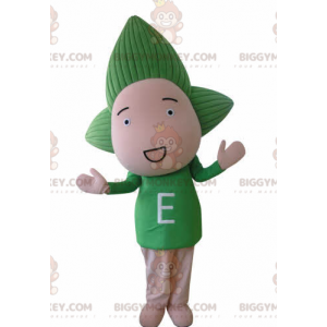 Babydukke BIGGYMONKEY™ maskotkostume med grønt hår -