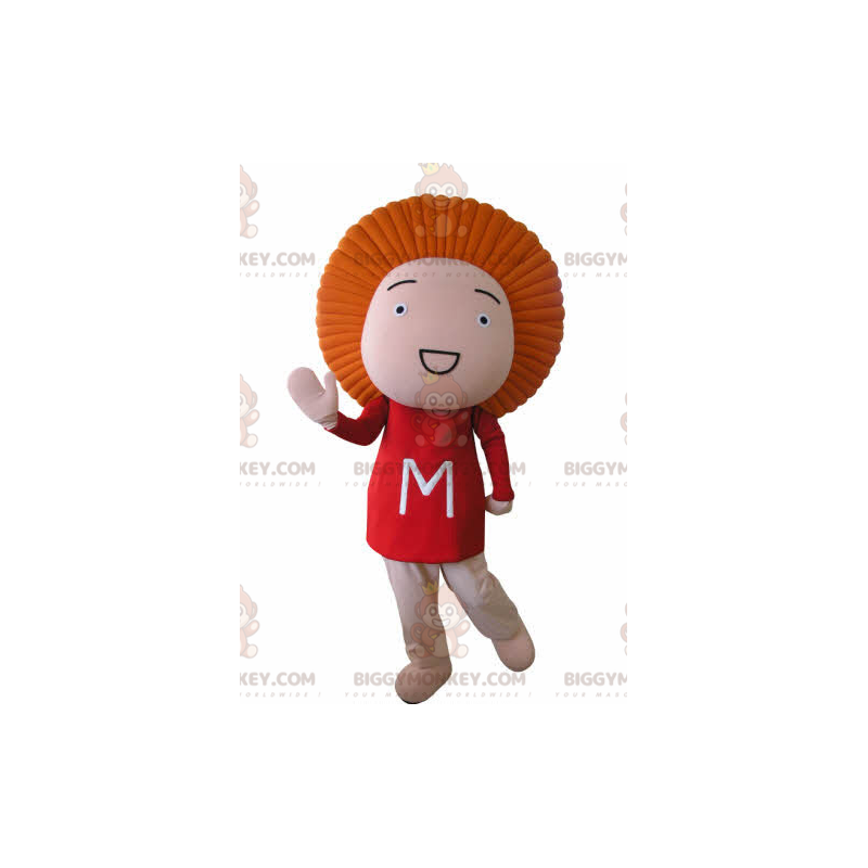 BIGGYMONKEY™ Funny Man Orange Hair Maskot Kostume -