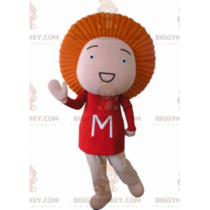 BIGGYMONKEY™ Funny Man Orange Hair Mascot Costume -