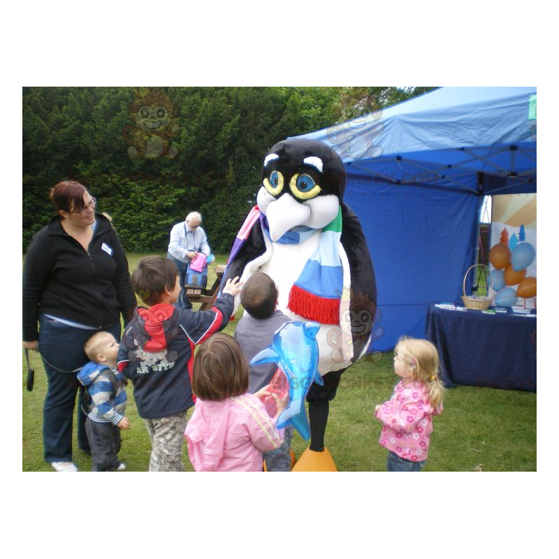 Costume da mascotte pinguino pinguino bianco e nero