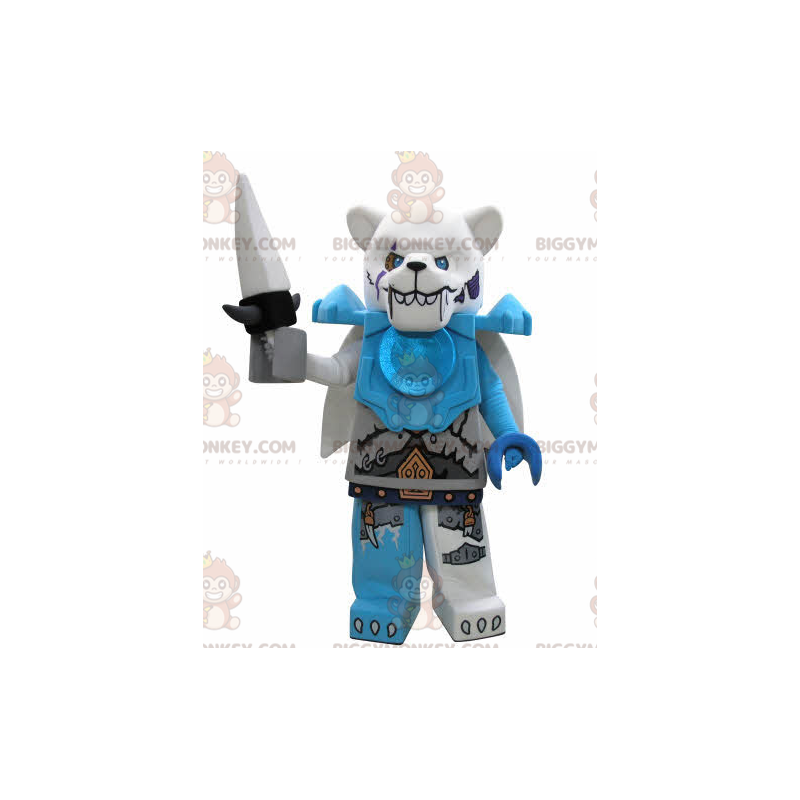 Slecht uitziende ijsbeer Lego BIGGYMONKEY™ mascottekostuum -