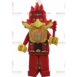 Στολή μασκότ πουλιών BIGGYMONKEY™ Lego Red and Yellow Eagle -