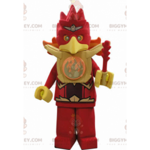 BIGGYMONKEY™ Lego Red and Yellow Eagle Bird Maskotdräkt -