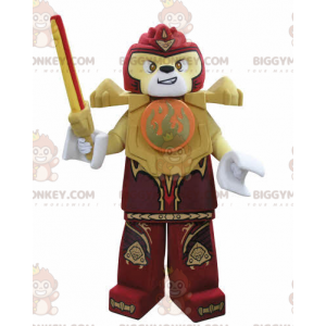 Costume de mascotte BIGGYMONKEY™ de Lego de tigre jaune et