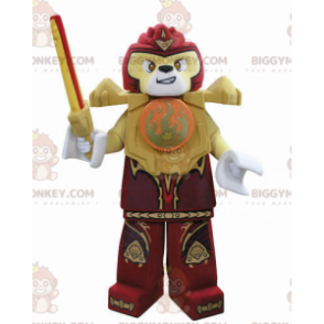 Costume de mascotte BIGGYMONKEY™ de Lego de tigre jaune et