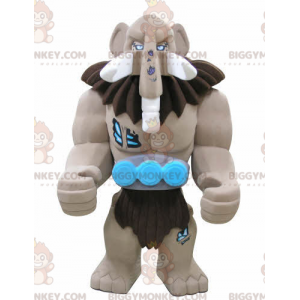 Gigantische bruine mammoet Lego BIGGYMONKEY™ mascottekostuum -