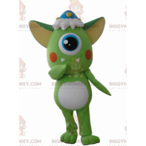 Kostým maskota Zeleného a bílého Cyclops Alien BIGGYMONKEY™ –