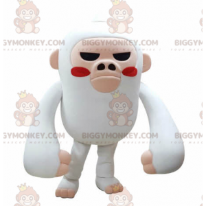 Costume de mascotte BIGGYMONKEY™ de singe blanc et rose à l'air