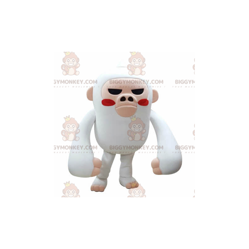 Fierce Looking White and Pink Monkey BIGGYMONKEY™ Mascot