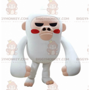 Costume de mascotte BIGGYMONKEY™ de singe blanc et rose à l'air