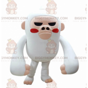 Fel uitziende witte en roze aap BIGGYMONKEY™ mascottekostuum -