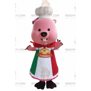 BIGGYMONKEY™ roze Groundhog Beaver mascottekostuum met hoed en