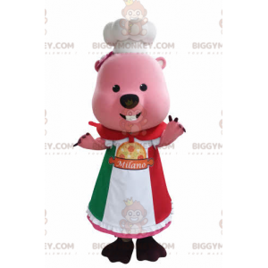 Kostium maskotka różowego bobra Świstaka BIGGYMONKEY™ z czapką