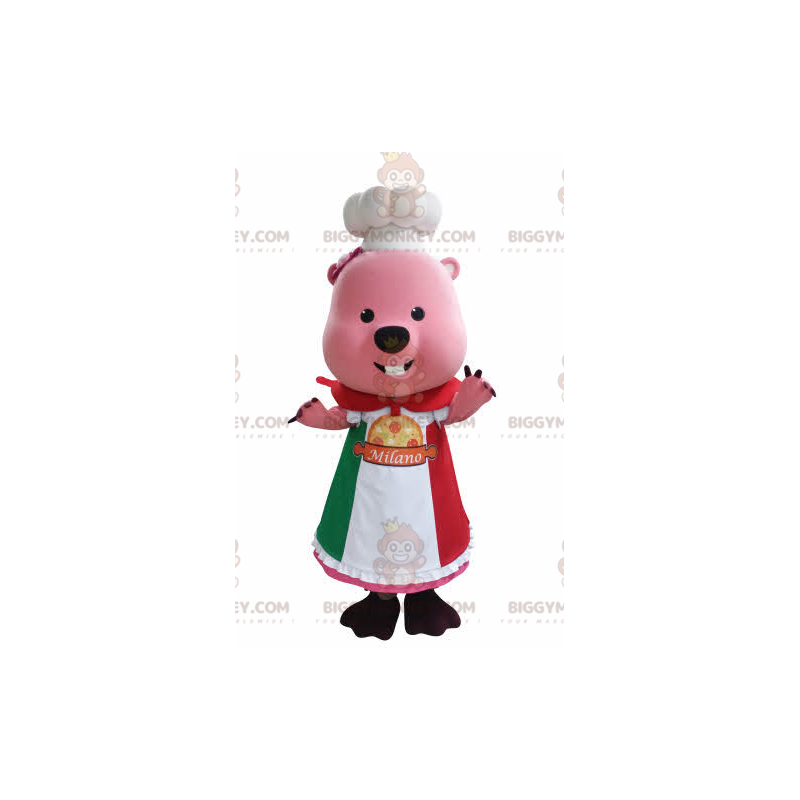 BIGGYMONKEY™ Pink Groundhog Beaver Mascot Costume with Hat and