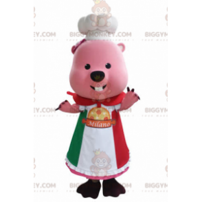 Costume de mascotte BIGGYMONKEY™ de castor de marmotte rose