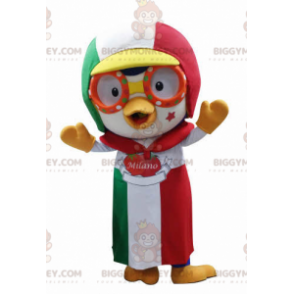 Vogel BIGGYMONKEY™ Maskottchenkostüm mit Mütze und Schürze -