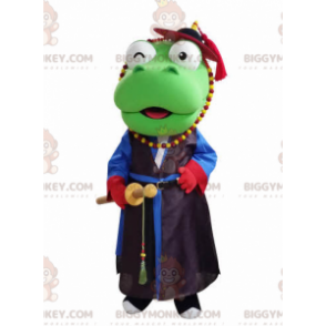 BIGGYMONKEY™ Costume da mascotte Drago verde in costume da