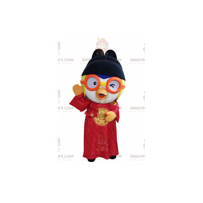 Costume de mascotte BIGGYMONKEY™ d'oiseau en tenue asiatique