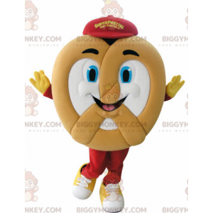 Costume de mascotte BIGGYMONKEY™ de Bretzel géant très souriant