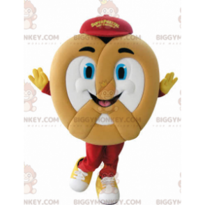 Very Smiling Giant Pretzel BIGGYMONKEY™ Mascot Costume –