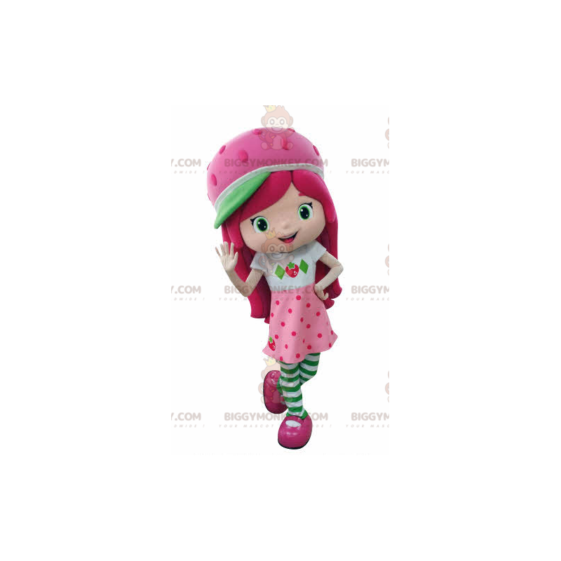 BIGGYMONKEY™ Costume da mascotte rosa per ragazza famosa