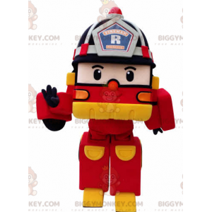 BIGGYMONKEY™ Transformers Feuerwehrauto-Maskottchen-Kostüm -