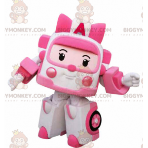 BIGGYMONKEY™ Mascottekostuum Wit en roze Transformers Toy