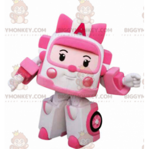 BIGGYMONKEY™ Maskottchen-Kostüm Weißer und rosa