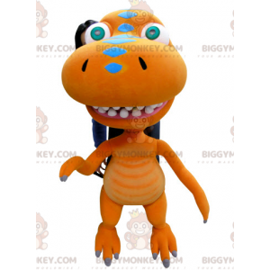 Gigantische oranje dinosaurusdraak BIGGYMONKEY™ mascottekostuum