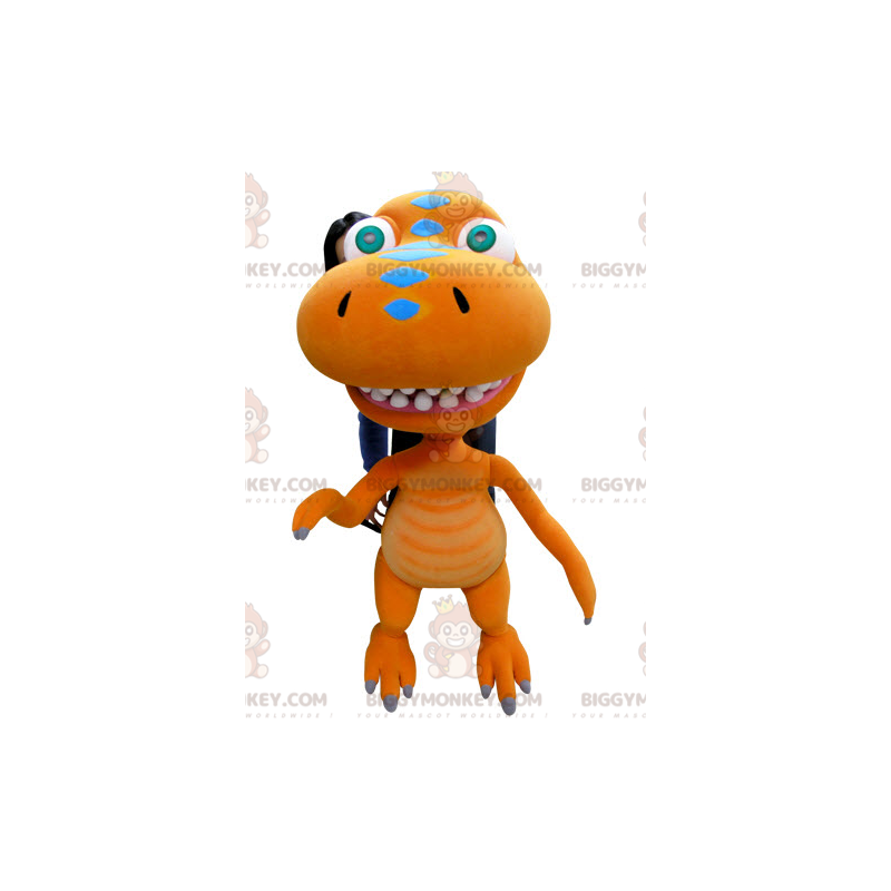 Kæmpe orange dinosaurdrage BIGGYMONKEY™ maskotkostume -