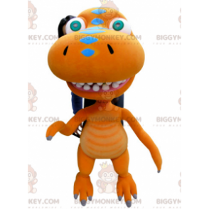 Kæmpe orange dinosaurdrage BIGGYMONKEY™ maskotkostume -