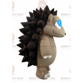 BIGGYMONKEY™ maskotkostume af gråt og brunt pindsvin med søde
