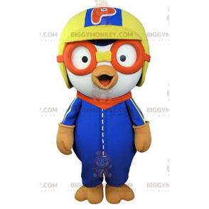 White Bird BIGGYMONKEY™ Mascot Costume Dressed In Colorful